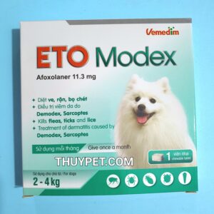 Viên nhai ETO Mod trị ve rận bọ chét viêm da cho chó 2-4kg-image